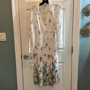 Pergola Printed Long SLV MIDI Dress